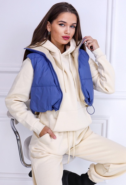 Modro bežová obojstranná vesta