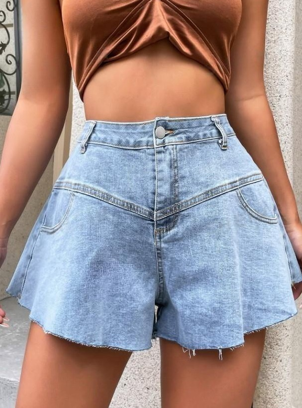 Modré rifľové kraťasy