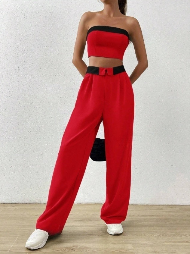 Červený  nohavicový komplet