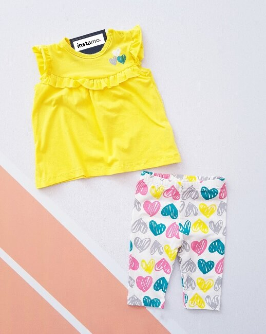 Žltá srdiečková letná súprava