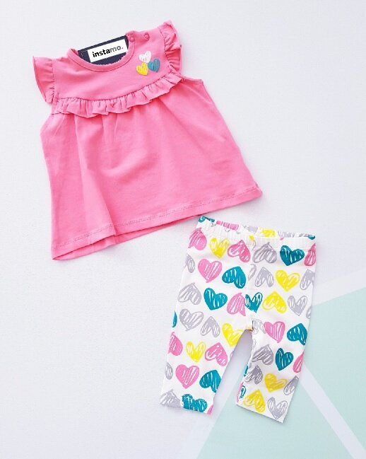 Ružová srdiečková letná súprava