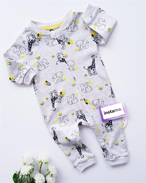 Sivý bavlnený overál