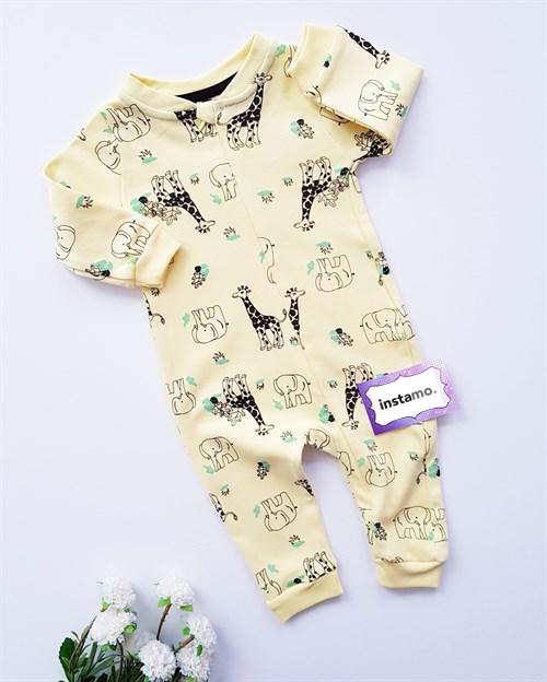 Žltý bavlnený overál