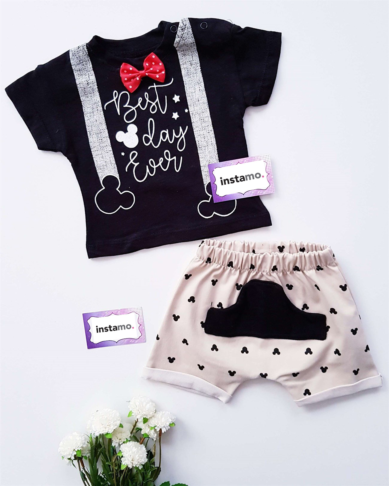 Béžovo-čierna dvojdielna súprava