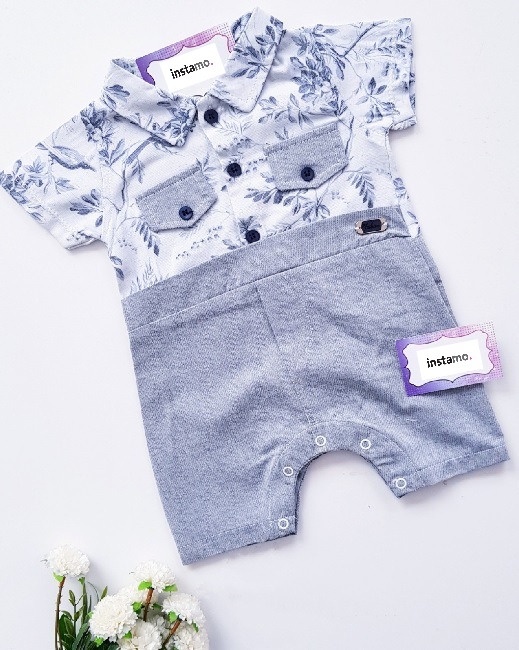 Svetlomodrý vzorovaný overal