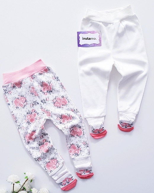 2-dielna kombinácia kvetinových nohavíc