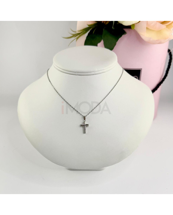 Oceľový náhrdelník s príveskom krížik-321786-20