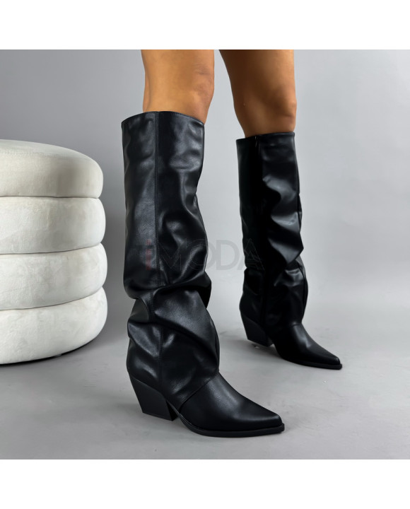 Ćierne vysoké čižmy-323010-20