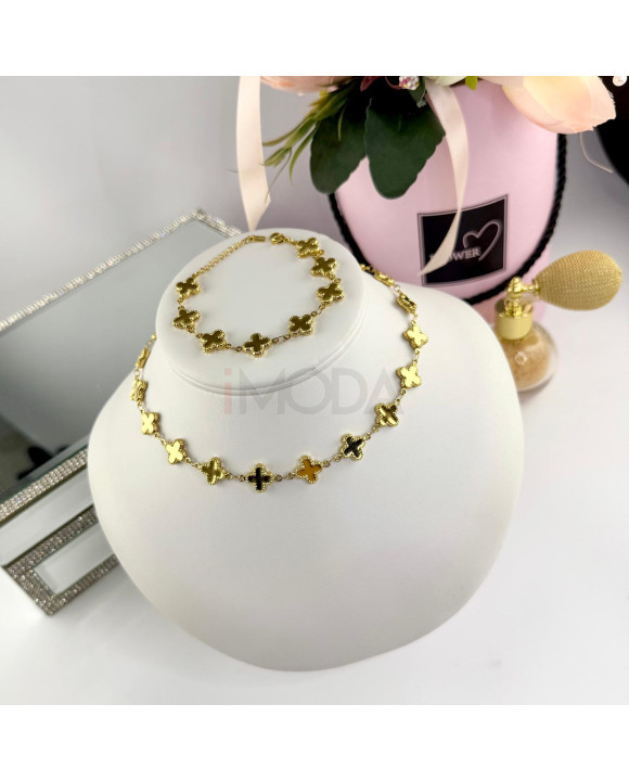 Dámska oceľová súprava pozlátená-322242-20