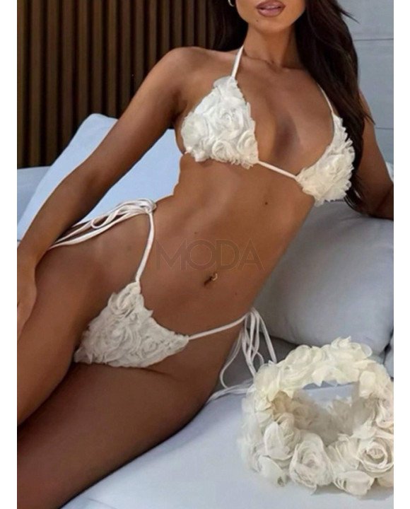 Biely trojdielny plavkový set-320937-20