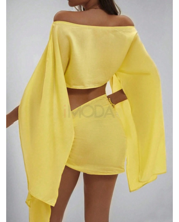 Žlltý sukňový komplet-320608-20