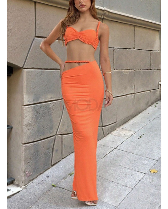 Oranžový sukňový komplet-321037-20