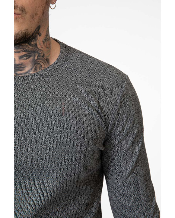 Sivé vzorované tričko-244115-20