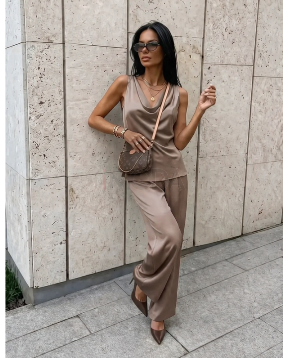 Hnedý saténový komplet-327072-20