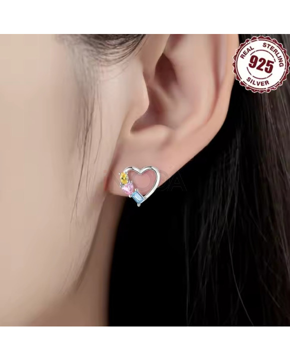 Strieborné náušnice Srdce-320868-20