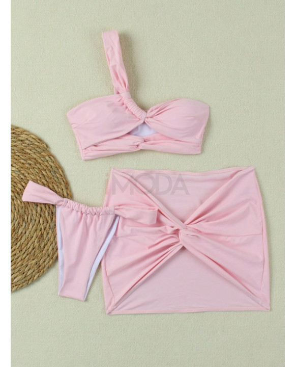 Ružový trojdielny plavkový komplet-325409-20