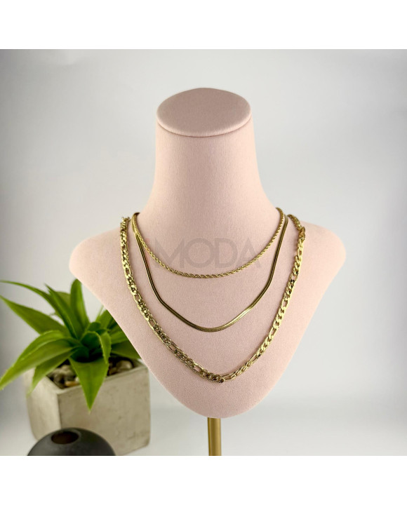 Dámsky oceľový náhrdelník trojkombinácia-321626-20