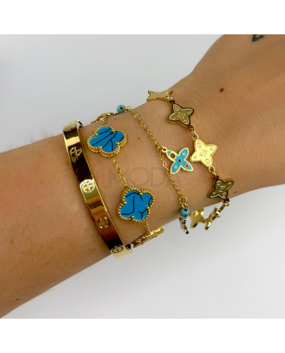 Dámsky oceľový náramok s príveskami-321956-20