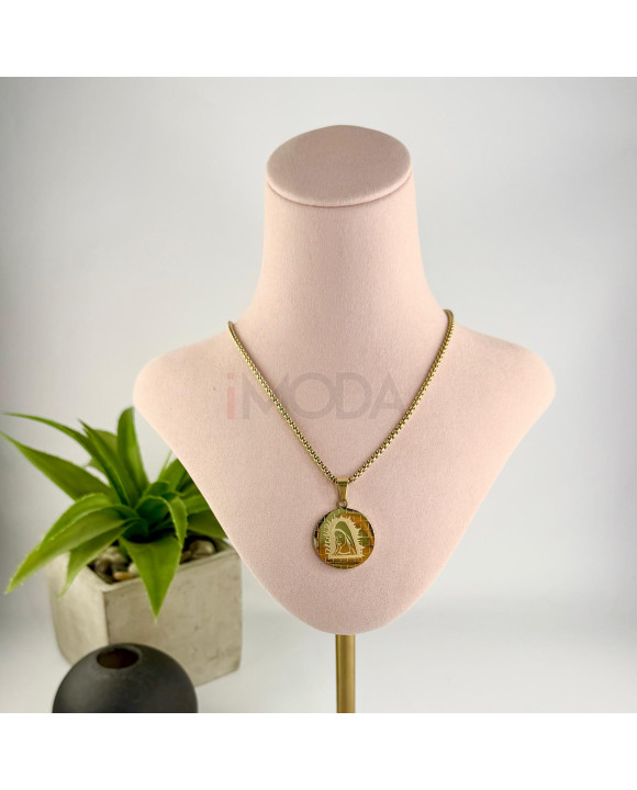 Oceľový náhrdelník s príveskam medailón Mária-321758-20