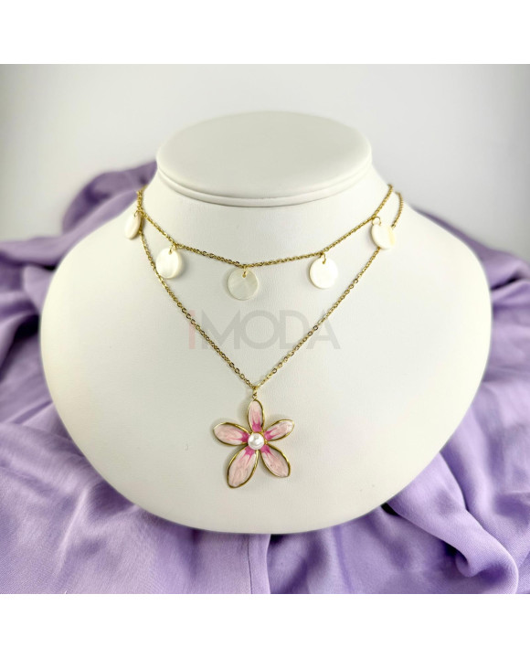 Dámsky oceľový náhrdelník s príveskami-321593-20