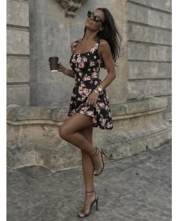 Čierne šaty s kvetinovou potlačou-327376-20