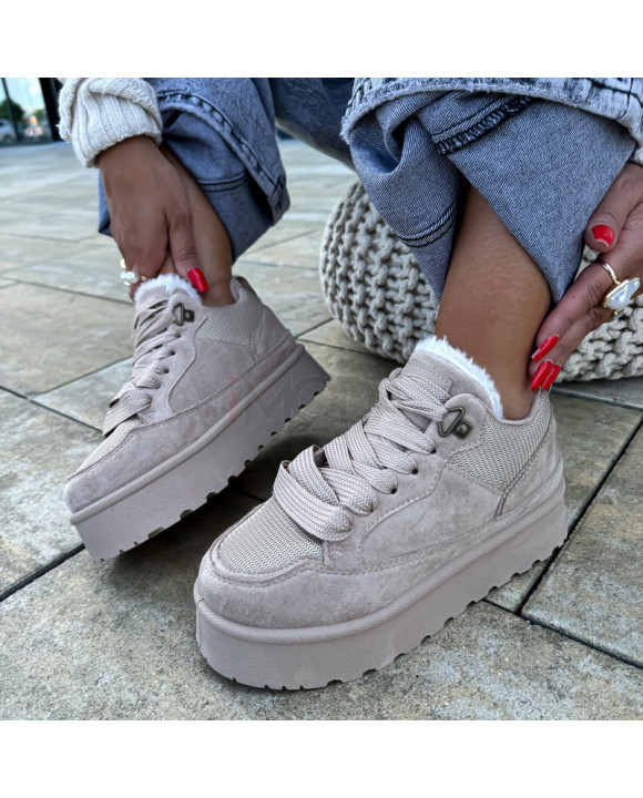 Svetlohnedé zateplené tenisky-321474-20