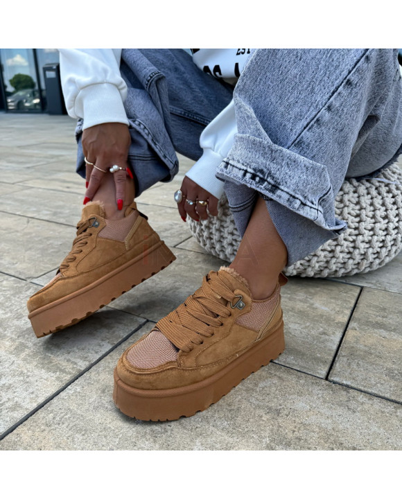 Camelové zateplené tenisky-321495-20