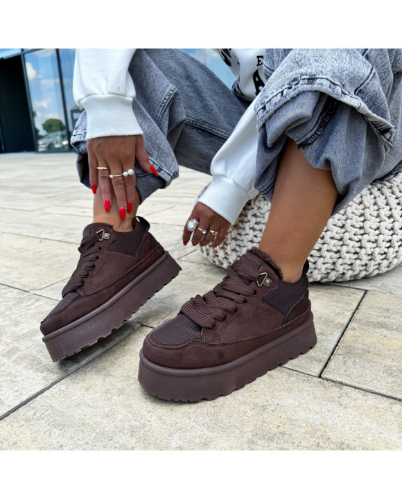 Tmavohnedé zateplené tenisky-321481-20