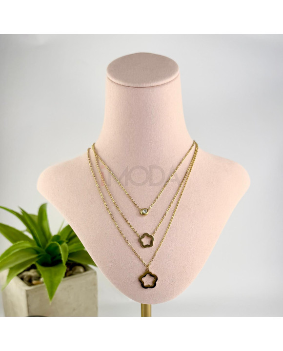 Oceľový náhrdelník vrstvený-321803-20