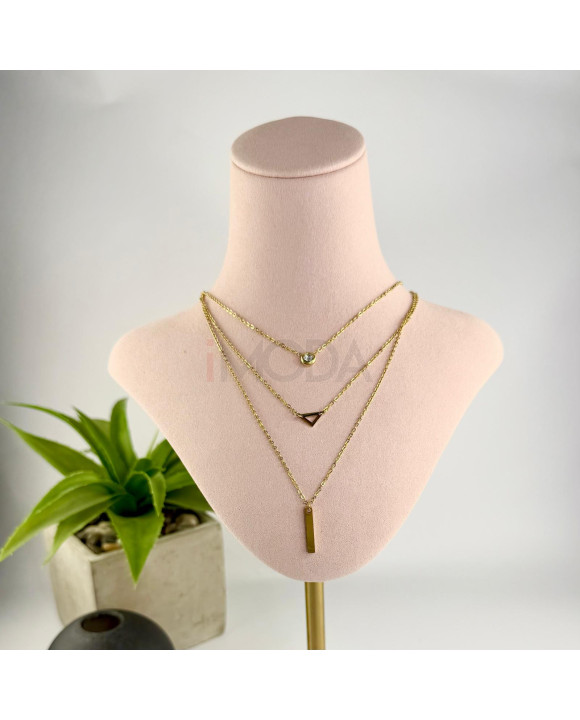 Oceľový náhrdelník vrstvený-321804-20