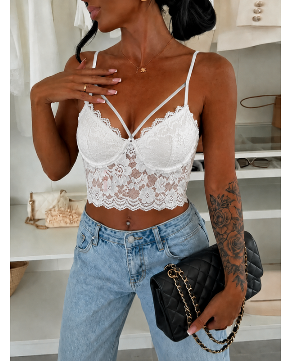 Biely čipkovaný top-328350-20