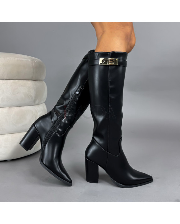 Čierne vysoké čižmy-323326-20