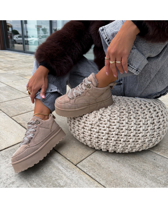 Svetlohnedé zateplené tenisky-322547-20