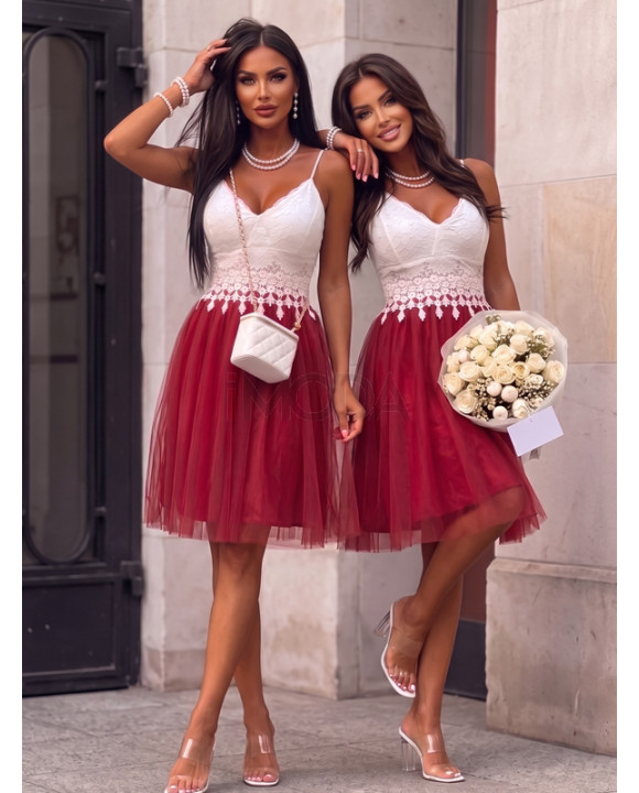 Bielo-červené šaty s tylovou sukňou-329690-20