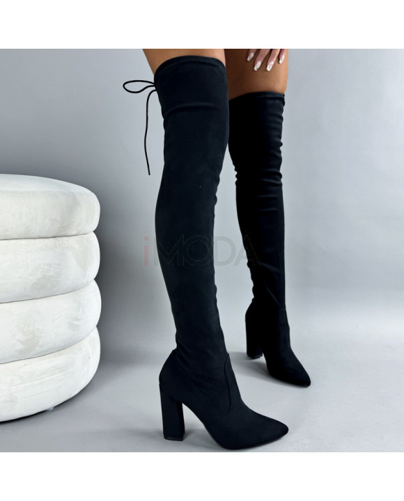 Čierne semišové čižmy-321096-20