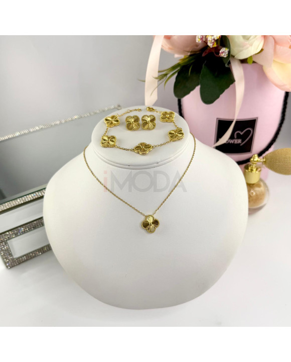 Ružová dámska oceľová suprava pozlátená-322272-20