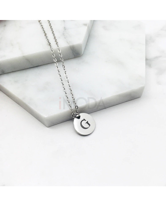 Dámsky oceľový náhrdelník s písmenkom-249450-20