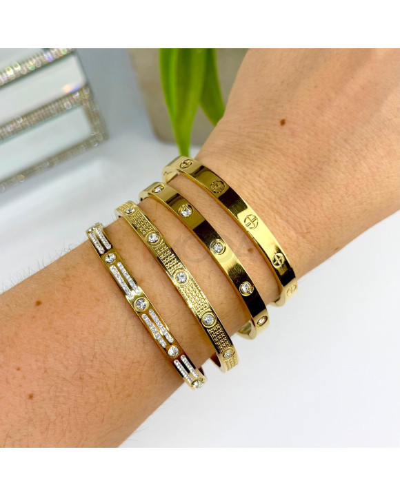 Dámsky oceľový náramok pozlátený-321837-20