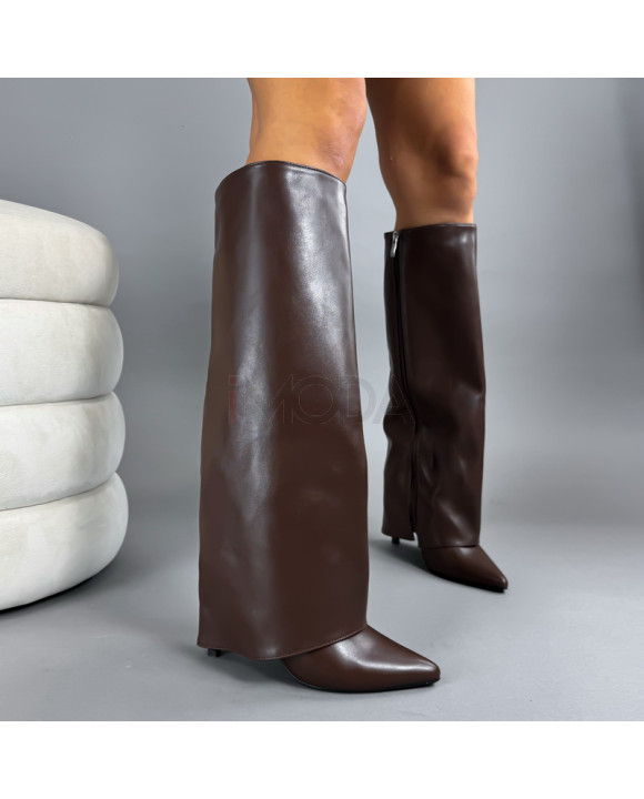 Hnedé vysoké čižmy-323233-20