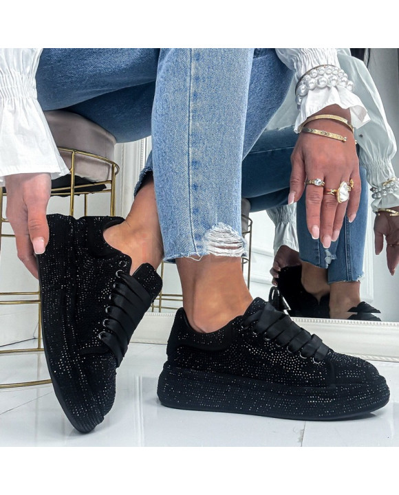 Čierne trblietavé tenisky-326065-20