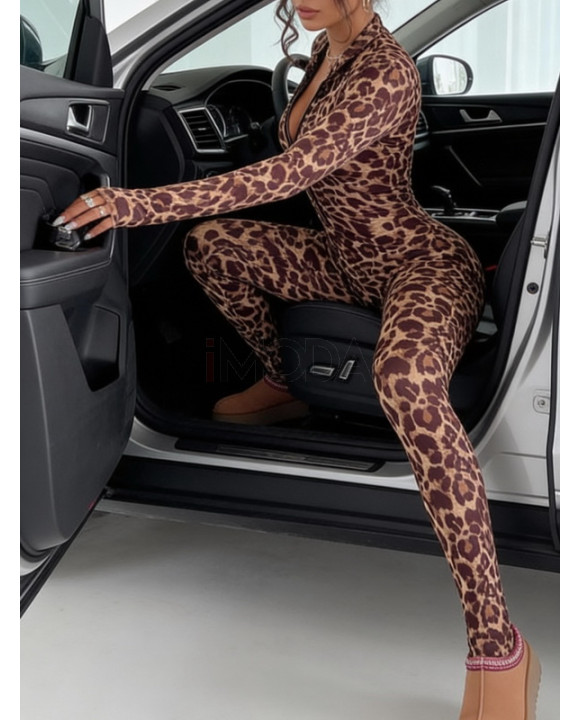 Hnedý vzorovaný overal-325050-20