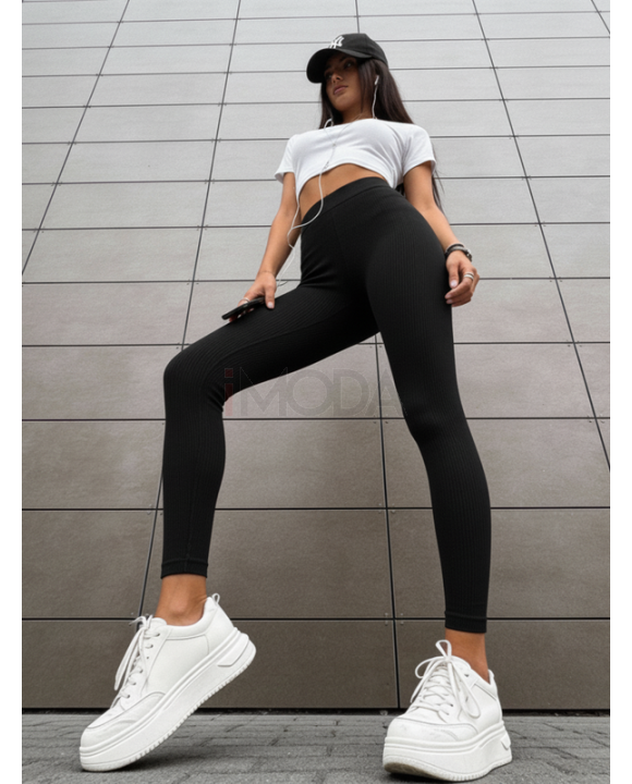 Čierne vrúbkované legíny-325503-20