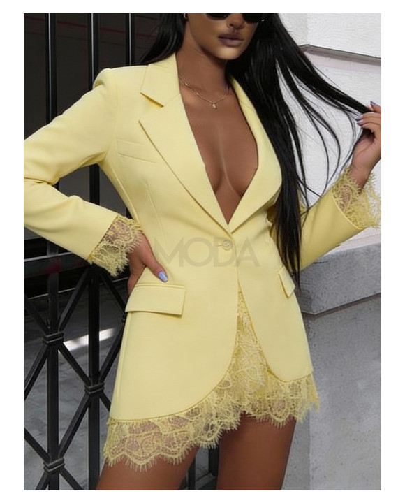 Žlté sako s čipkou-325684-20