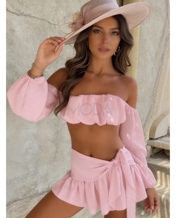 Ružový sukňový komplet-326121-20