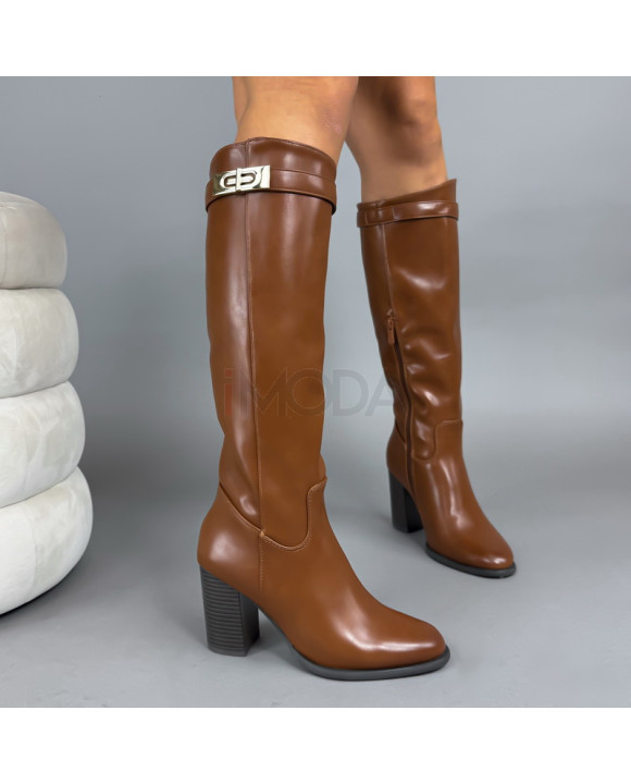 Hnedé vysoké čižmy-323333-20