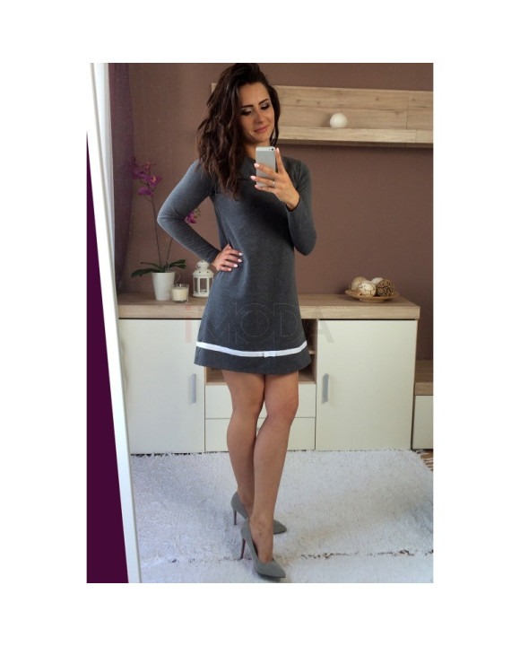 Tmavosivé bavlnené šaty pre dcéru-166782-20