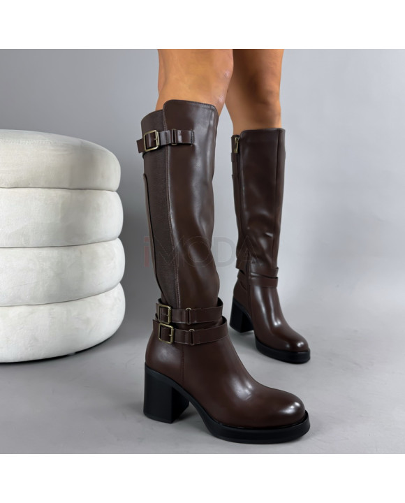 Hnedé vysoké čižmy-322824-20