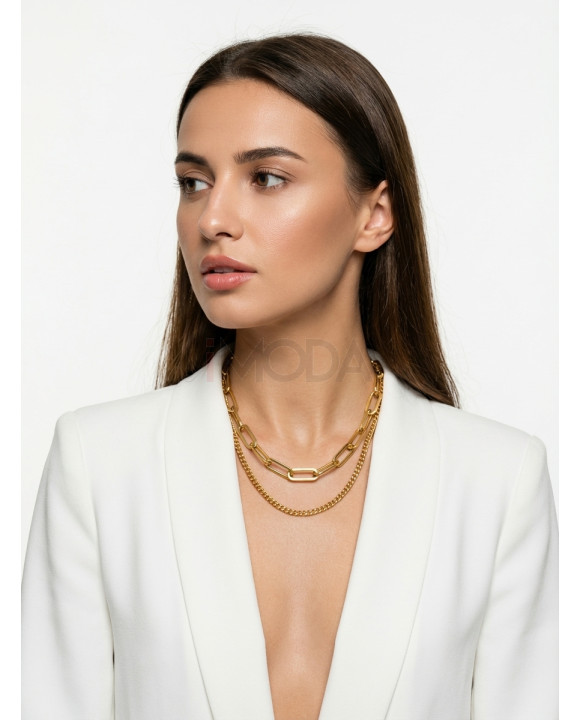 Oceľový náhrdelník dvohitý-321801-20