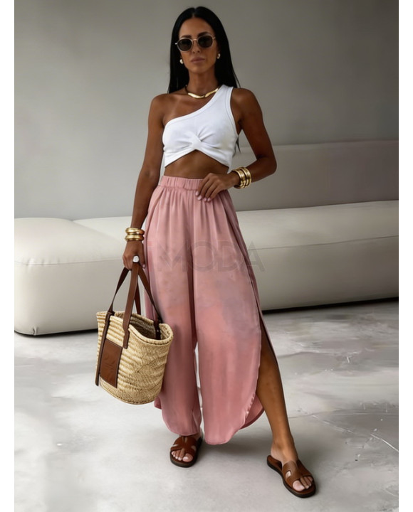 Ružové saténové nohavice-326660-20