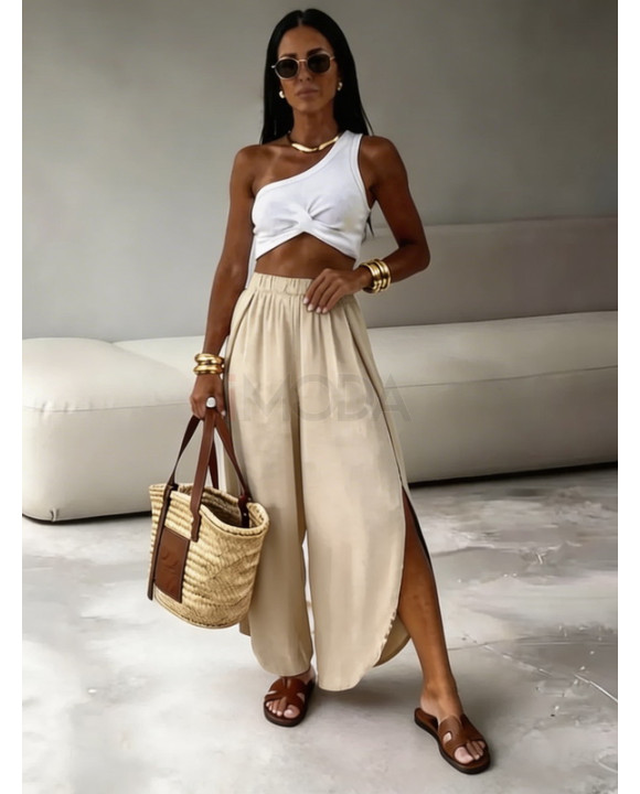 Béžové saténové nohavice-326659-20